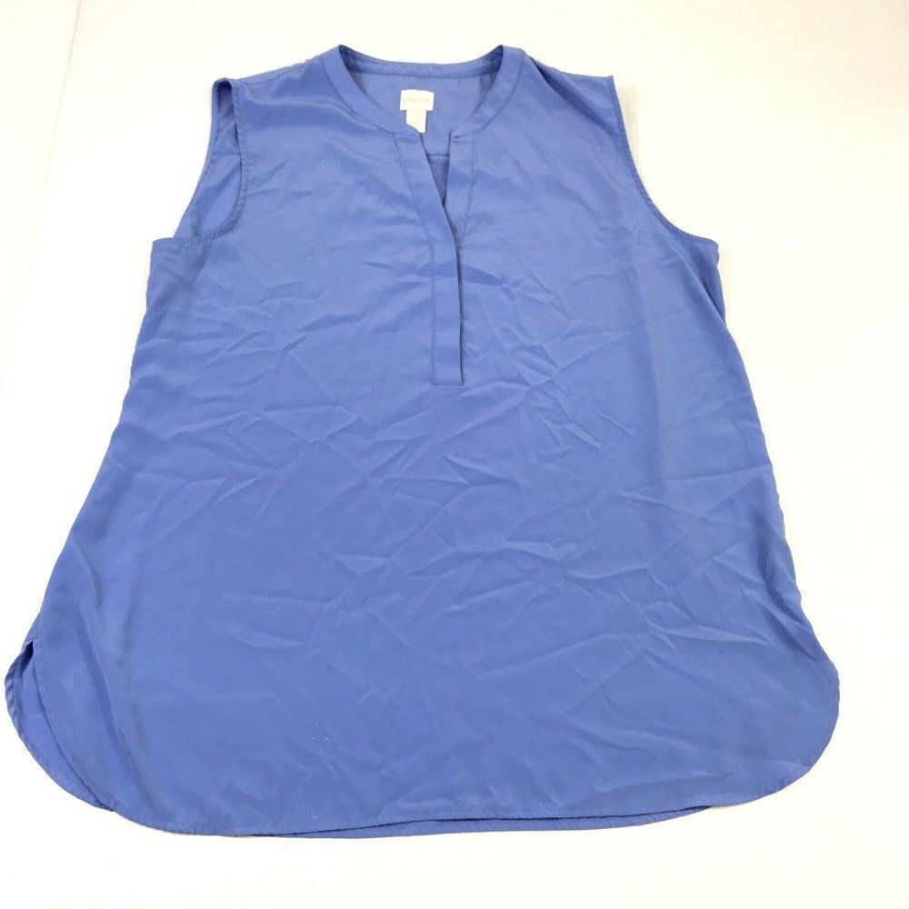Chicos Womens Popover Tank Top Blue Sleeveless V-Neck Shirt 3 XL Extra Large *